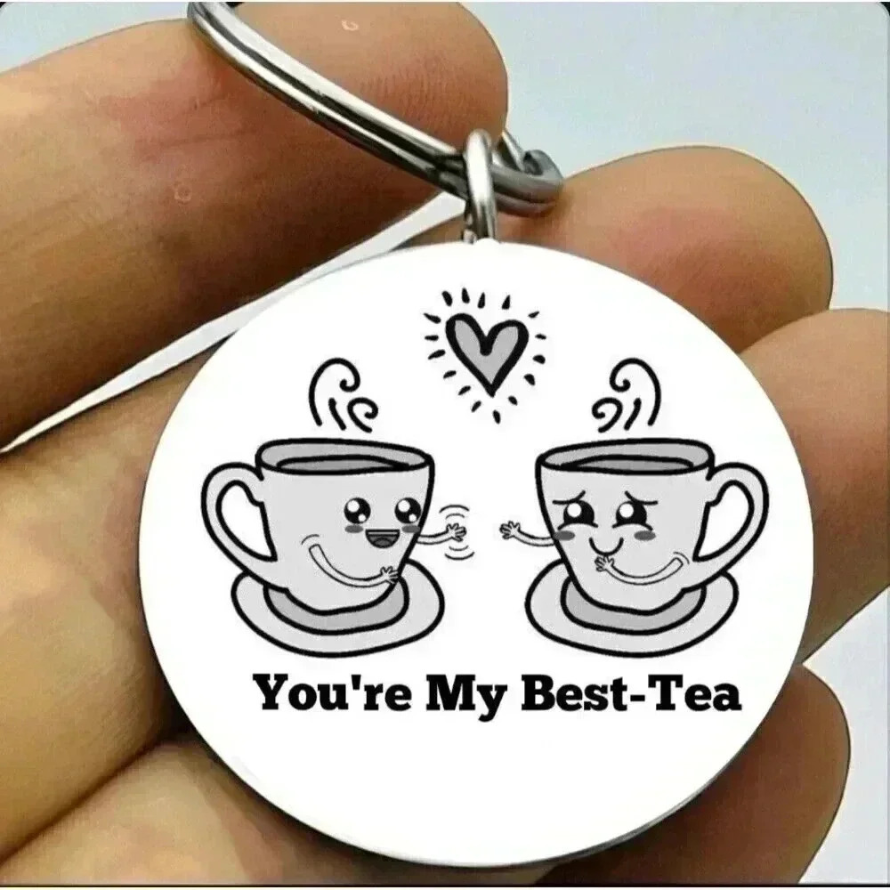 Tea Cup Best Firends You Are My Bestie Funny Cute Keychain